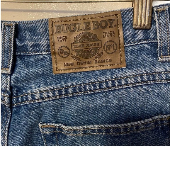 Vintage Bugle Boy Size 8 Women's Blue Frayed Shorts High Waisted Frayed Cut-off - Picture 5 of 11